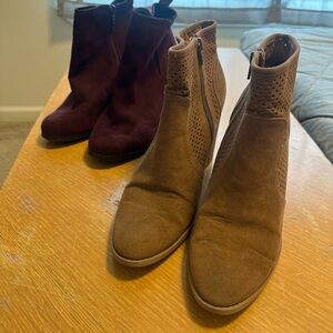 Universal Thread Brown and Burgundy Ankle Booties